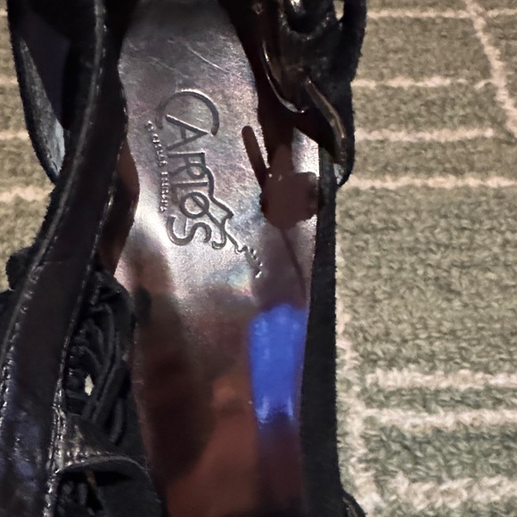 Carlos Santana Black Wedge Sandals - Picture 2 of 10